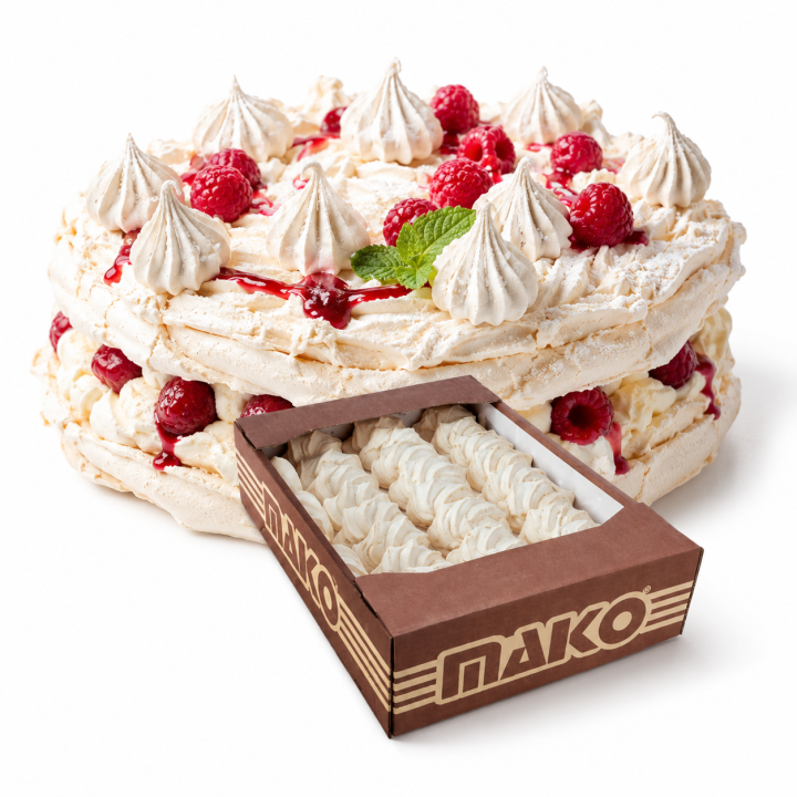 MAKO BEZA PAVLOVA 600g, pakowane po 34 sztuki. GOTOWE SPODY DO DESERÓW
