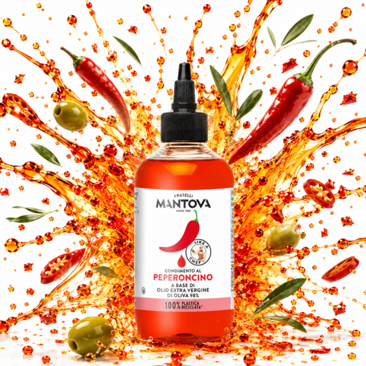 Oliwa Extra Virgin Chili Mantova Squeezer 250 ml Włoska Precyzyjny Dozownik