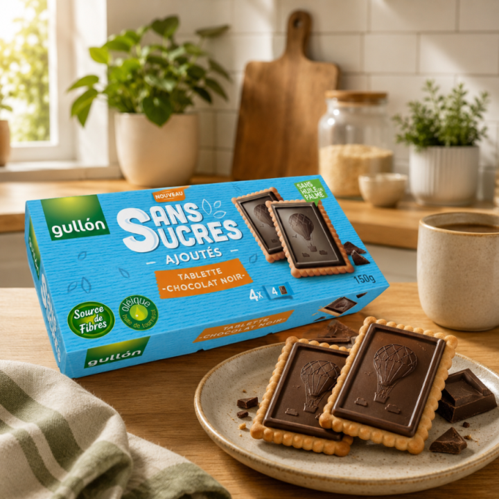 Gullón Herbatniki z Ciemną Czekoladą Bez Dodatku Cukru 150g FIT Premium