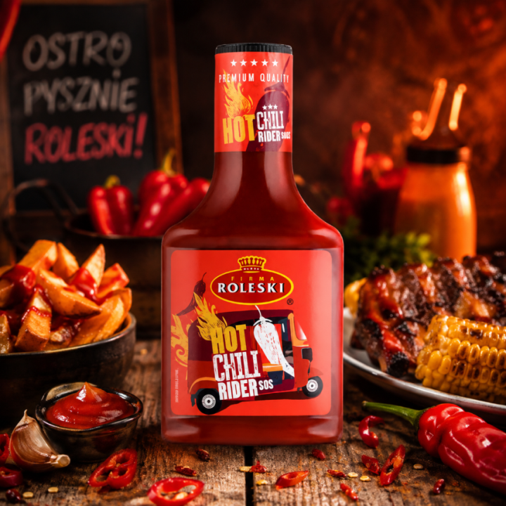 Roleski Hot Chili Rider Sos Ostry Pomidorowy z Chili 355g Do Pizzy Premium