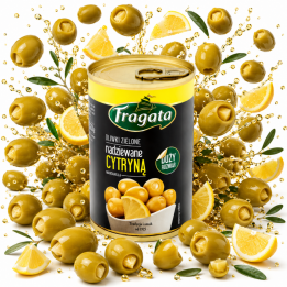 Oliwki zielone nadziewane cytryną FRAGATA 300g przyjęcie impreza przekąska