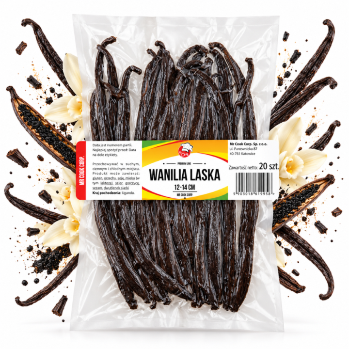 WANILIA LASKI 20 SZT. 12-14cm Laska Wanilii  Aromatyczne Wysoka Jakość