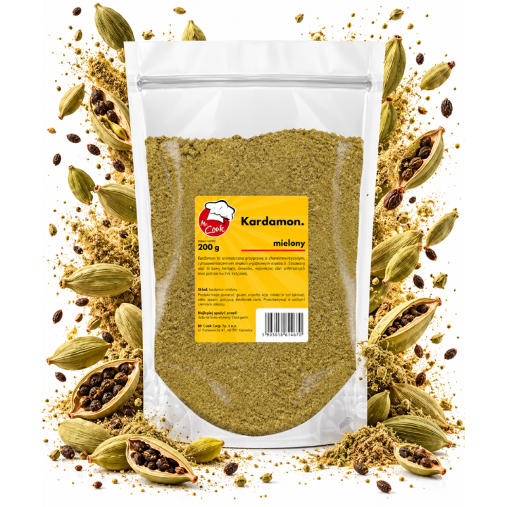 Kardamon mielony 200g Mr Cook Wysoka Jakość Aromatyczny Premium
