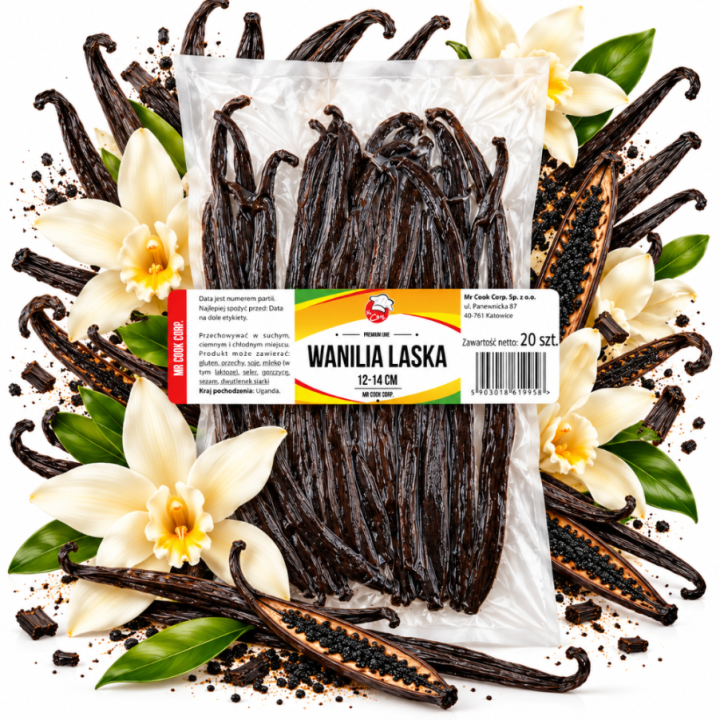 WANILIA LASKI 20 SZT. 12-14cm Laska Wanilii  Aromatyczne Wysoka Jakość