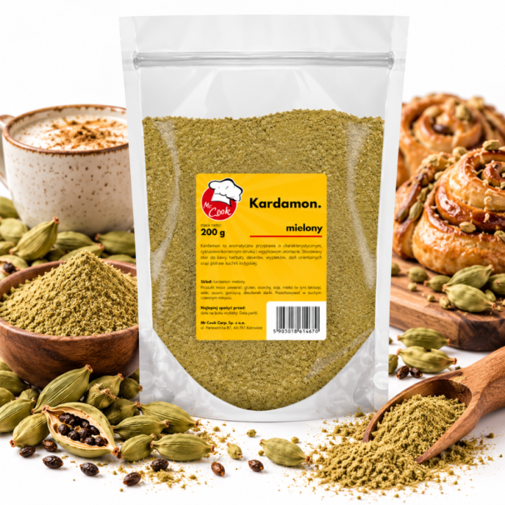 Kardamon mielony 200g Mr Cook Wysoka Jakość Aromatyczny Premium