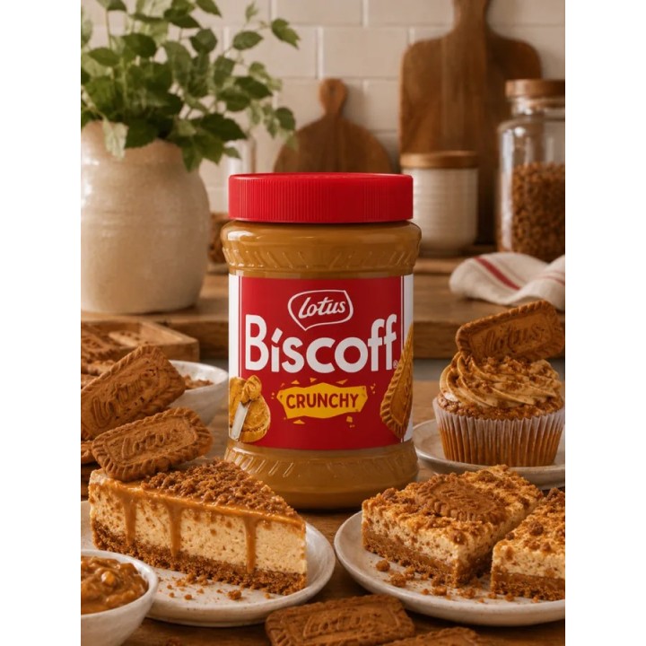 Lotus Biscoff Crunchy Krem z Karmelizowanych Ciastek 380 g do Smarowania