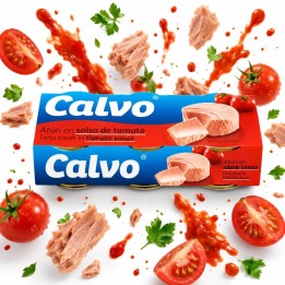 CALVO Tuńczyk sos pomidorowy 3x80g zestaw konserwa rybna sałatki kanapki