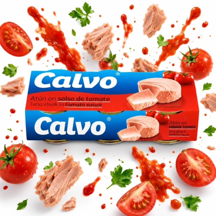 CALVO Tuńczyk sos pomidorowy 3x80g zestaw konserwa rybna sałatki kanapki