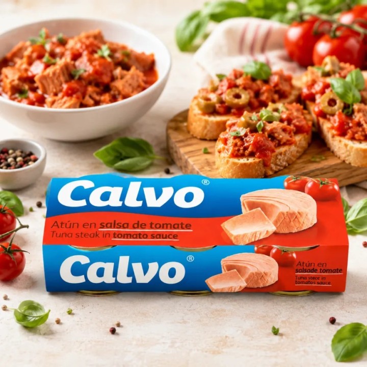 CALVO Tuńczyk sos pomidorowy 3x80g zestaw konserwa rybna sałatki kanapki