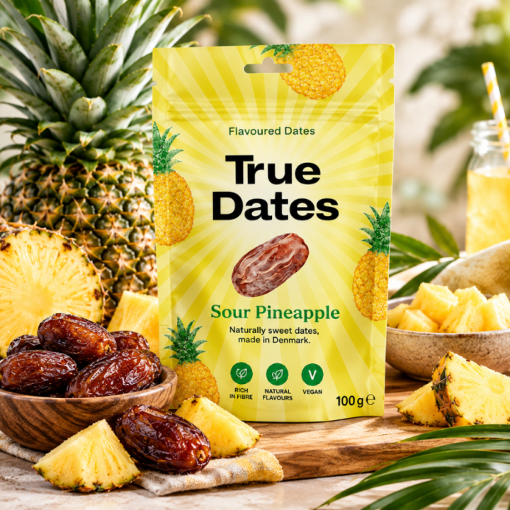 True Dates 100g Sour Pineapple Kwaśny Ananas Bez Cukru Zdrowe Naturalne