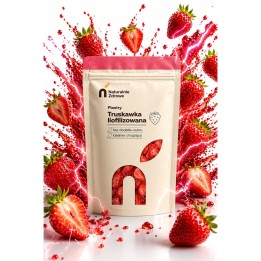 Truskawka Liofilizowana 100g plastry bez dodatków Naturalnie Zdrowe duże