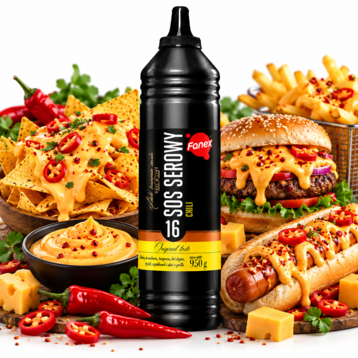 Fanex Sos serowy chili DIP do Hot Dogów Hamburgerów 950 g