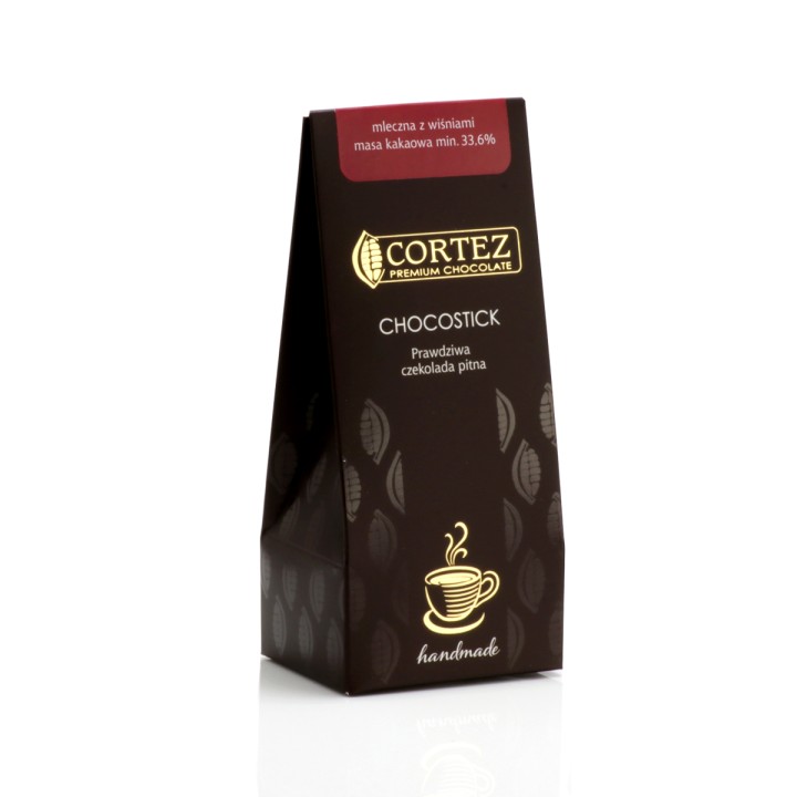 Czekolada Mleczna z wiśniami Chocostick 40g Cortez lizak do mleka prezentAMK
