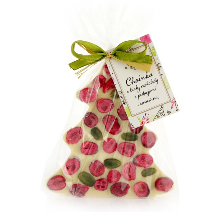 Choinka z białej czekolady z Żurawiną i pistacją 65g CORTEZ PrezentAMK