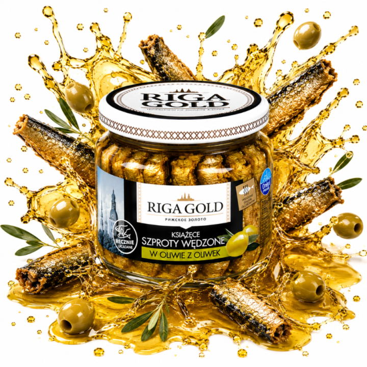Książęce szproty wędzone w oliwie Riga Gold Smak Premium 270 g