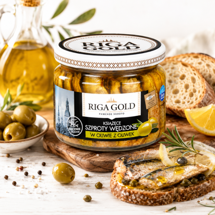 Książęce szproty wędzone w oliwie Riga Gold Smak Premium 270 g