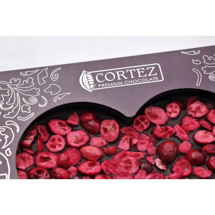 ,,Serce z ciemnej czekolady z żurawiną 150g CortezAMK