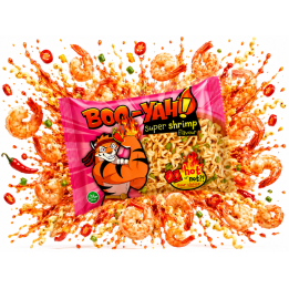 Instant Noodles Shrimp Flavour 60g o smaku krewetkowym marki BOO-YAH