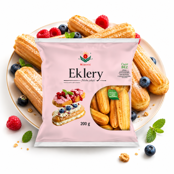 Brześć Eklery Ptysiowe Korpusy do Nadziewania 200 g Cukiernicze Premium