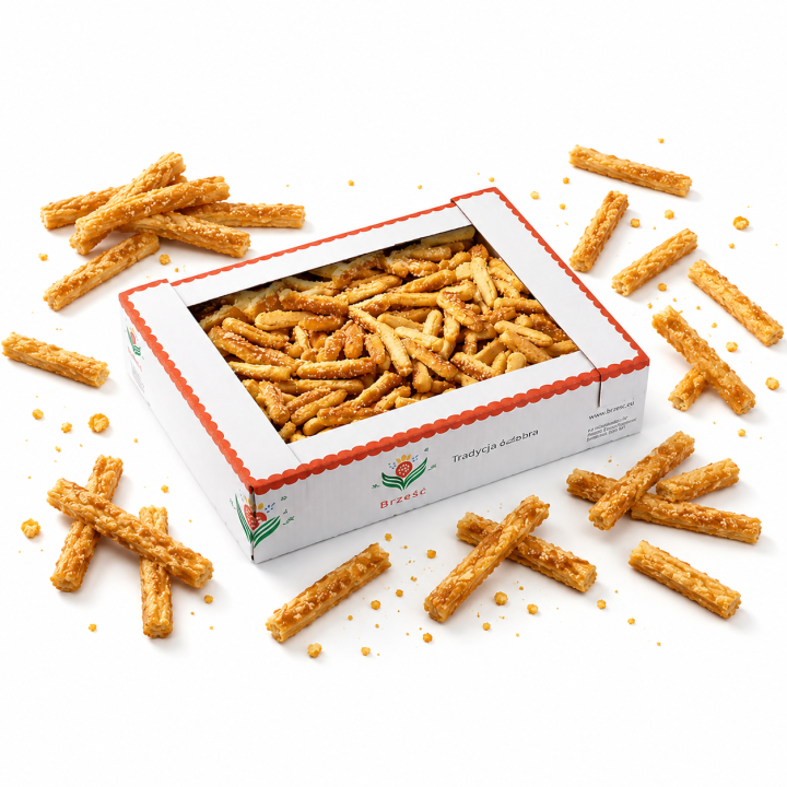 Brześć Słomka Ptysiowa z Cukrem 1 kg Słodka Chrupiąca Przekąska Premium