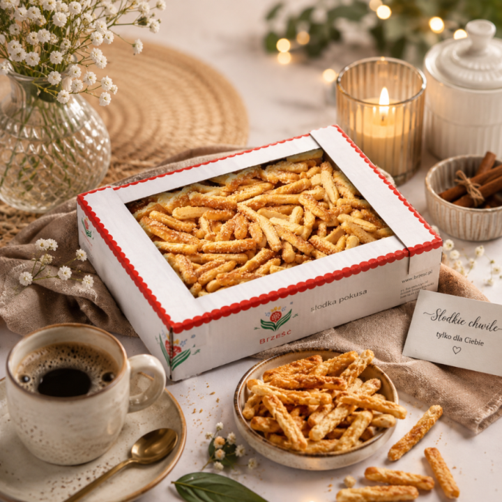 Brześć Słomka Ptysiowa z Cukrem 1 kg Słodka Chrupiąca Przekąska Premium