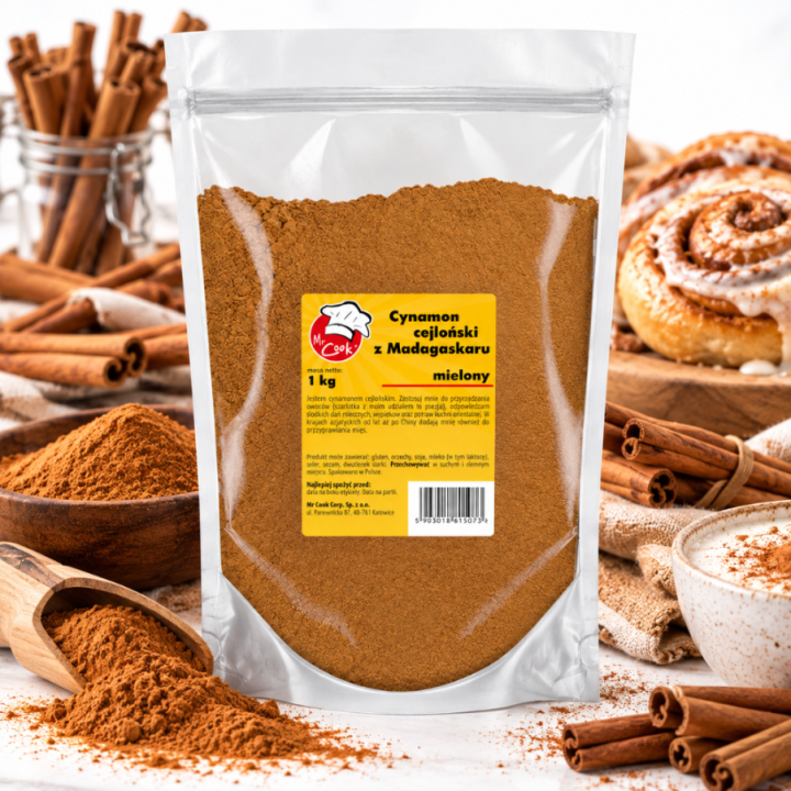 Cynamon Cejloński mielony 1kg HoReCa Słodki Aromatyczny Premium