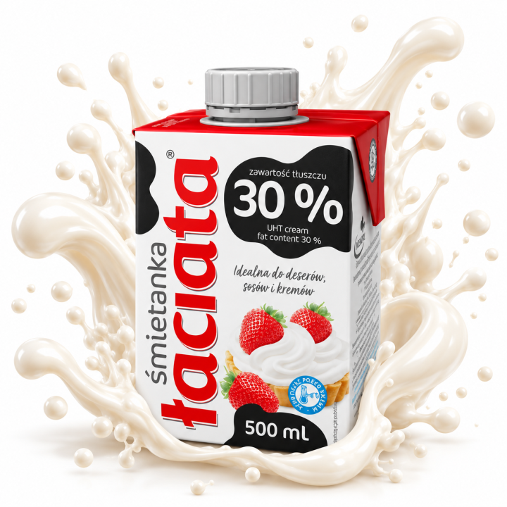 Śmietanka Łaciata 30% Tłuszczu Do Deserów Sosów Kremów 500ml