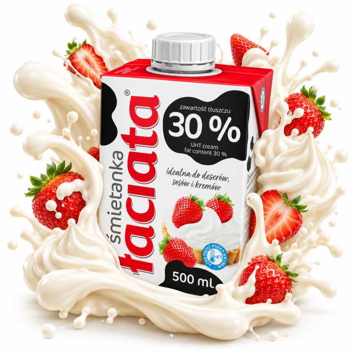 Śmietanka Łaciata 30% Tłuszczu Do Deserów Sosów Kremów 500ml