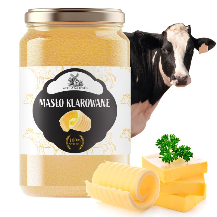 Masło Klarowane Ghee 750g Świeże 99% z Polskiego Mleka Idealne do Smażenia AMK