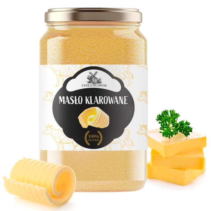 Masło Klarowane Ghee 750g Świeże 99% z Polskiego Mleka Idealne do Smażenia AMK