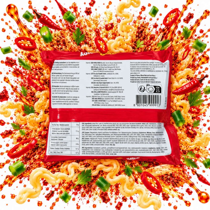Ottogi Jin Spicy Ramen 120 g Ostra Koreańska Zupka Instant Hot Makaron
