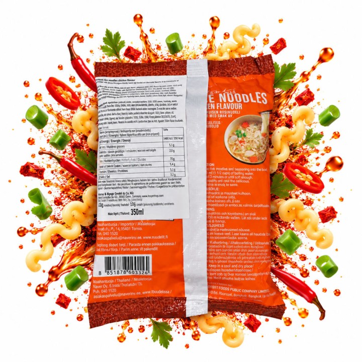 Instant Rice Noodles Chicken Makaron Kurczak Ryżowy Zupka Mama 55g Tajska