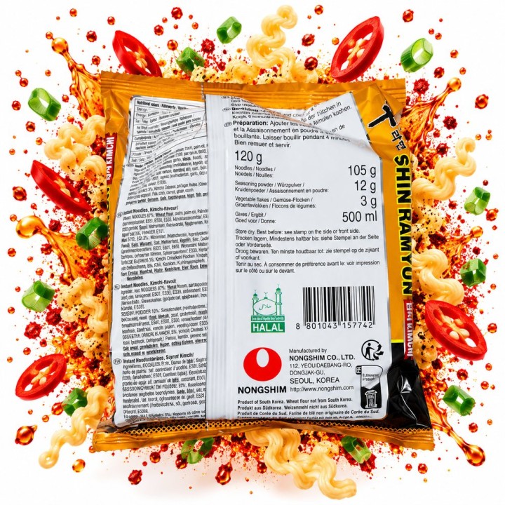 Nongshim Kimchi Shin Ramen Instant 120 g Ramyun Zupa Zupka Koreańska