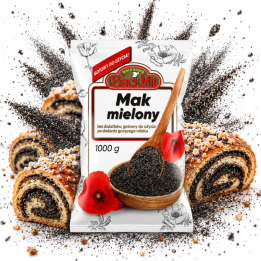 Mak mielony BackMIT 1000g duże świąteczne opakowanie 1kg maku mielonegoAMK