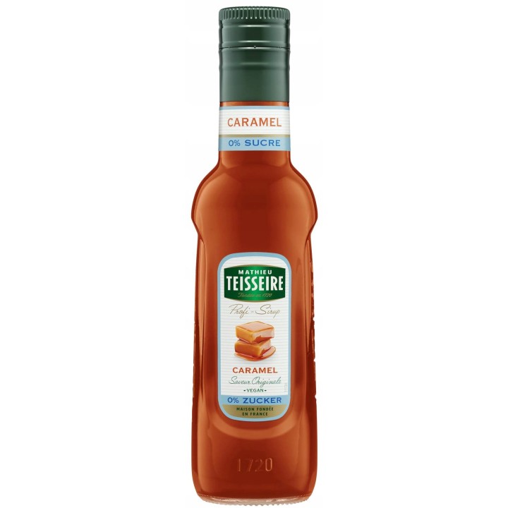 Syrop barmański BEZ CUKRU KARMELOWY do napoju kawy Teisseire Caramel ZeroAMK