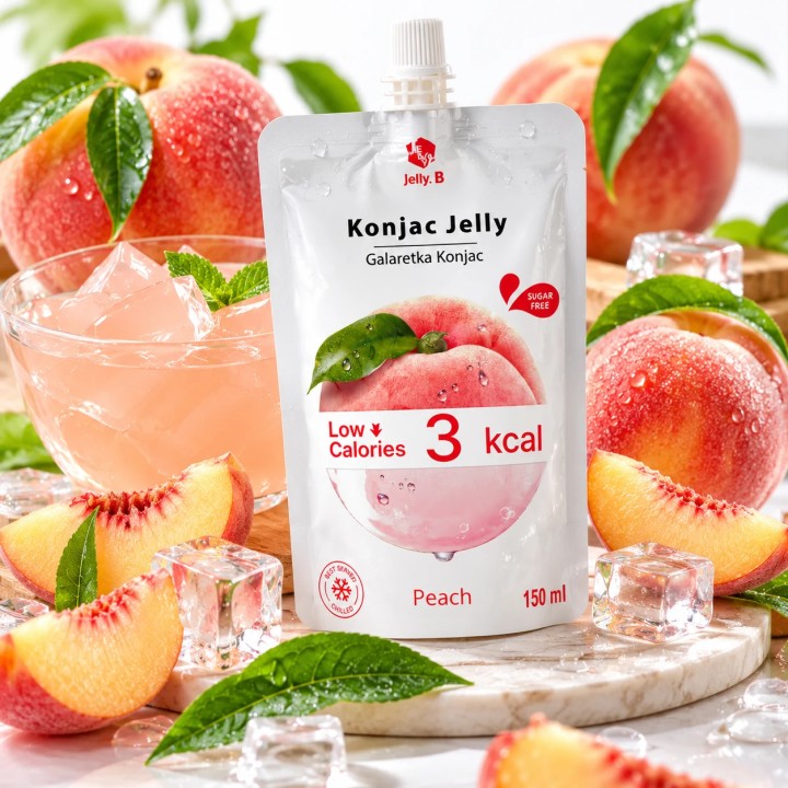 Konjac Jelly Brzoskwiniowa Przekąska Peach Brzoskwinia 150 ml 3kcal