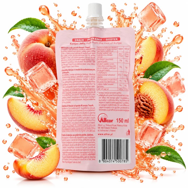 Konjac Jelly Brzoskwiniowa Przekąska Peach Brzoskwinia 150 ml 3kcal