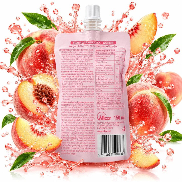 Konjac Jelly Brzoskwiniowa Przekąska Peach Brzoskwinia 150 ml 3kcal