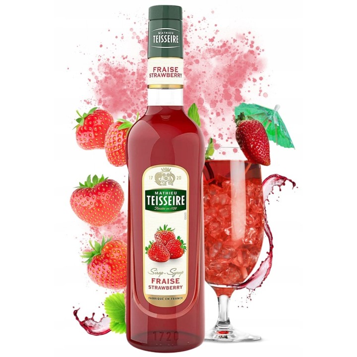 Syrop TRUSKAWKOWY do drinków koktajli Mathieu Teisseire Strawberry 700ml AMK