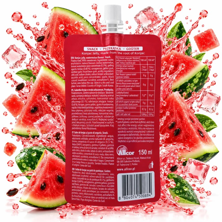konjac do picia Jelly Galaretka Arbuz 150 ml 2 kcal keto wege Waterlemon