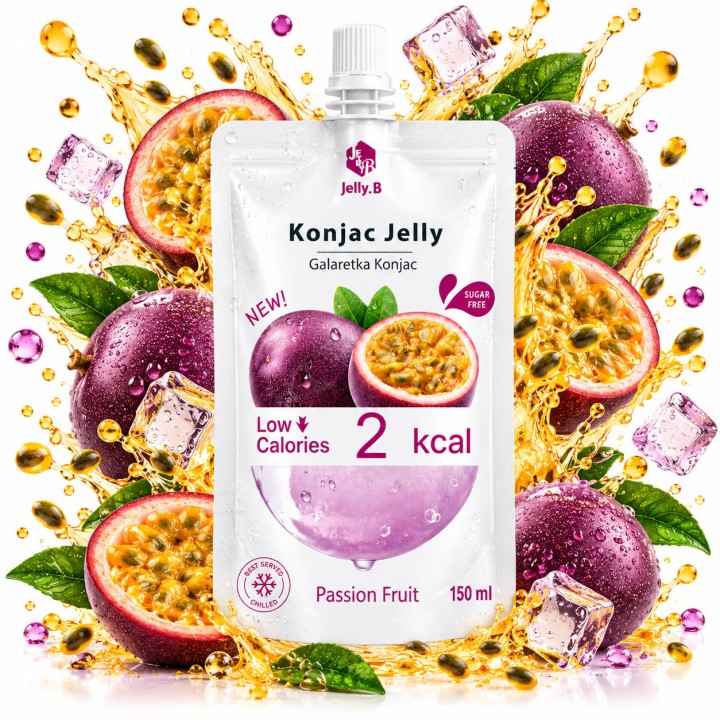 konjac marakuja galaretka 150 ml 2 kcal przekąska bez cukru napój Jelly