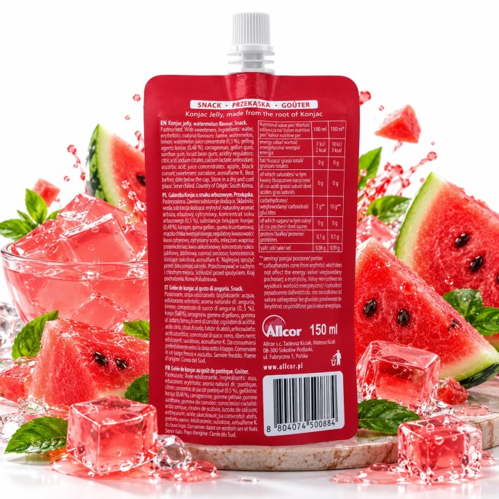 konjac do picia Jelly Galaretka Arbuz 150 ml 2 kcal keto wege Waterlemon