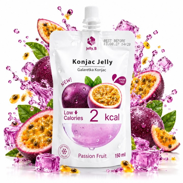 konjac marakuja galaretka 150 ml 2 kcal przekąska bez cukru napój Jelly
