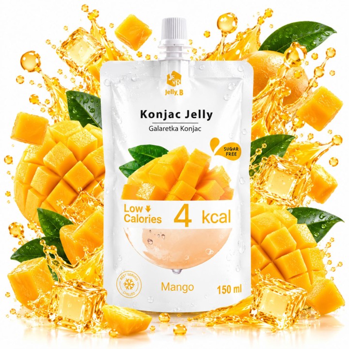 Konjac Galaretka Mango 150ml Przekąska 4 kcal Jelly Bez Cukru Vege