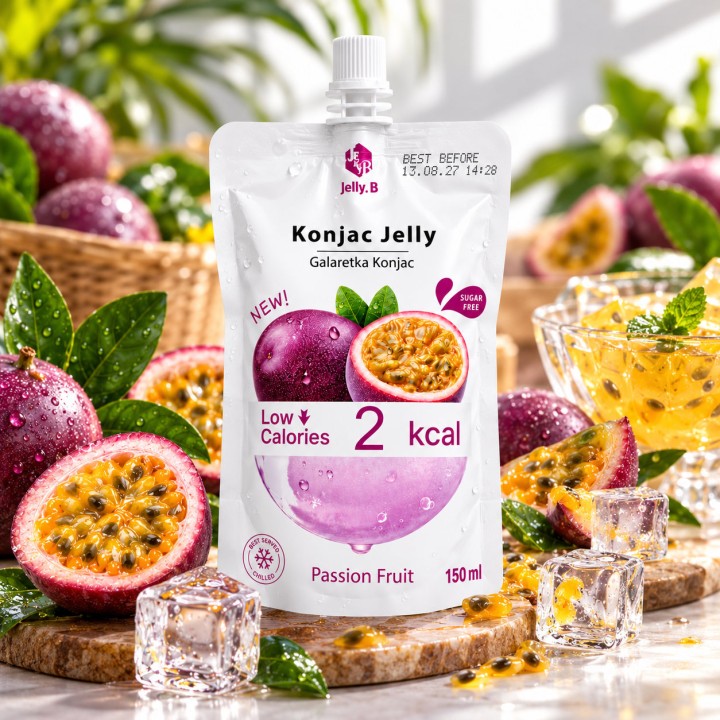 konjac marakuja galaretka 150 ml 2 kcal przekąska bez cukru napój Jelly