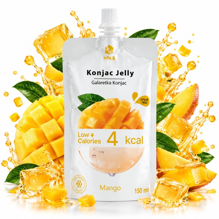 Konjac Galaretka Mango 150ml Przekąska 4 kcal Jelly Bez Cukru Vege