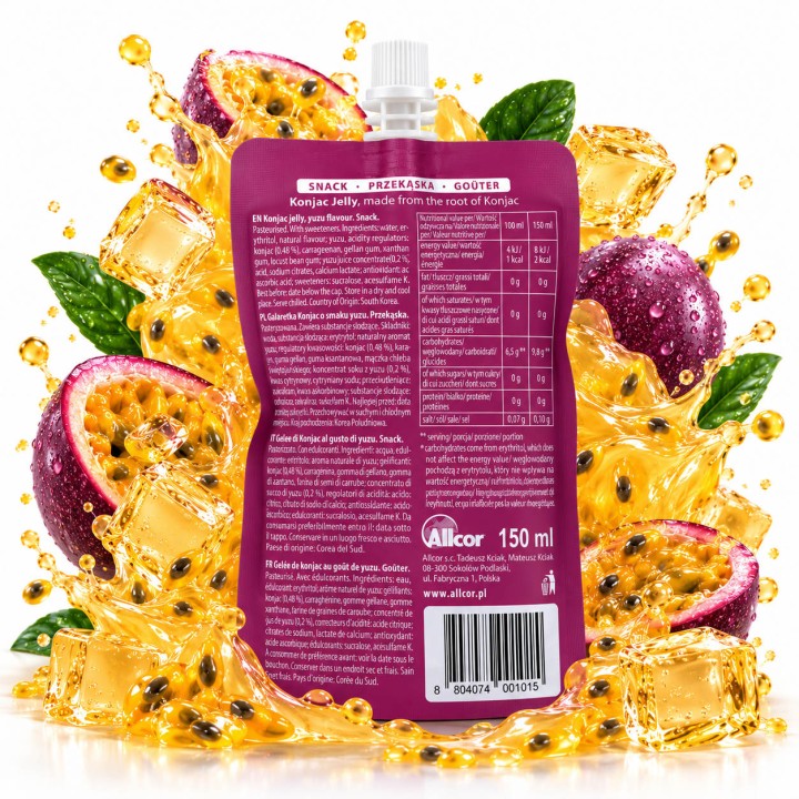 konjac marakuja galaretka 150 ml 2 kcal przekąska bez cukru napój Jelly