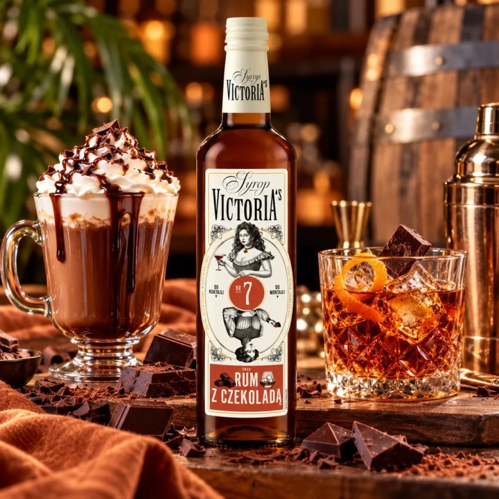 Syrop koncentrat Rum z czekolada syrop barmański do drinków 490ml VictoriaAMK