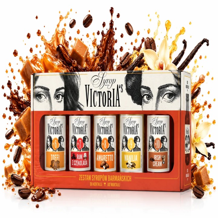 Zestaw Victoria's syrop barmański 5x 50ml smaków w miniaturowych butelkach AMK