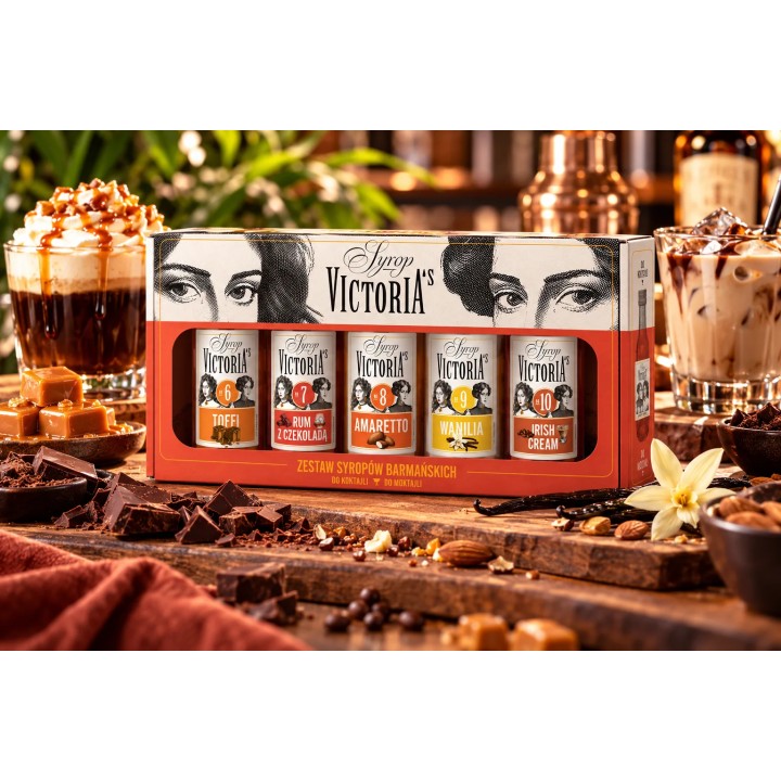 Zestaw Victoria's syrop barmański 5x 50ml smaków w miniaturowych butelkach AMK